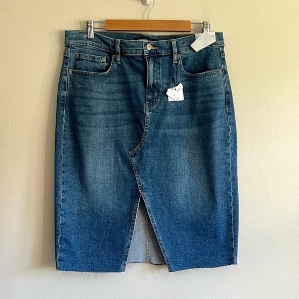 NWT Calvin Klein high-rise denim skirt front slit size 32